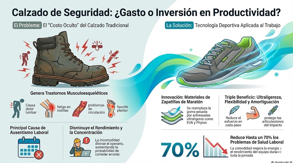 ¿Inversión o Gasto El impacto oculto del calzado de seguridad en la productividad de tu empresa