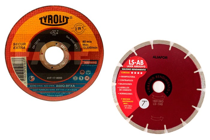 Discos de corte para hierro, piedra y hormigón