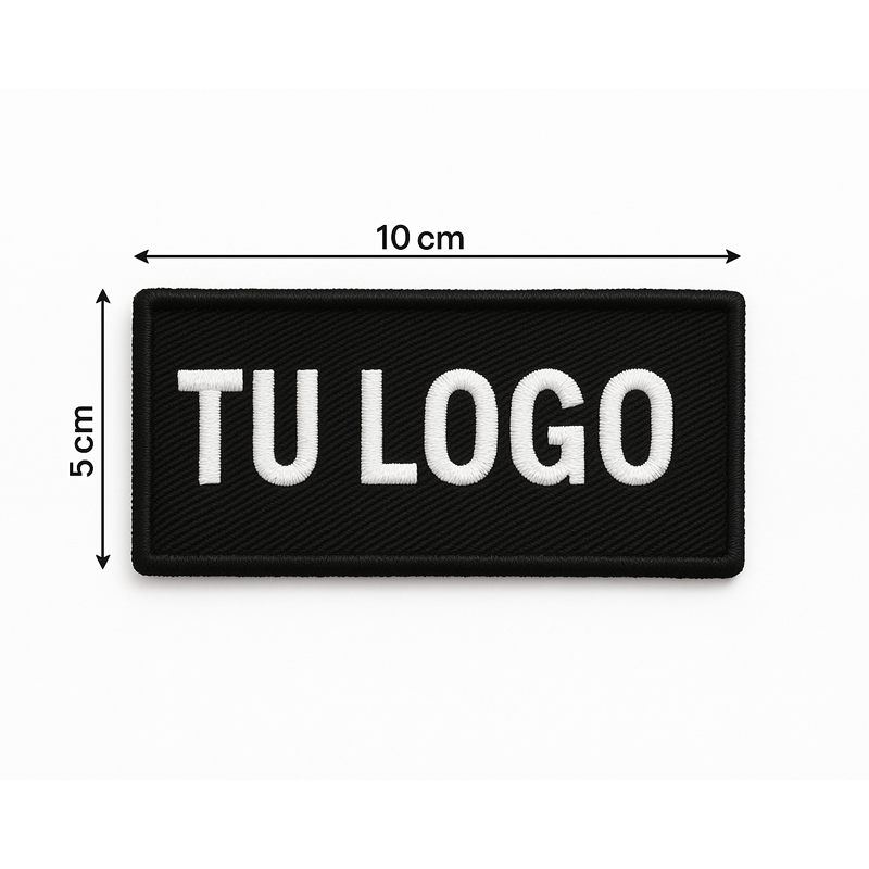 Parche De Logo Bordado A Un Color 10 X 5 Cm