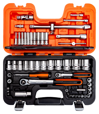 Juego De Bocallaves Y Acces. Enc.1/4 Y 1/2 56 Pzas  Bahco -- S560