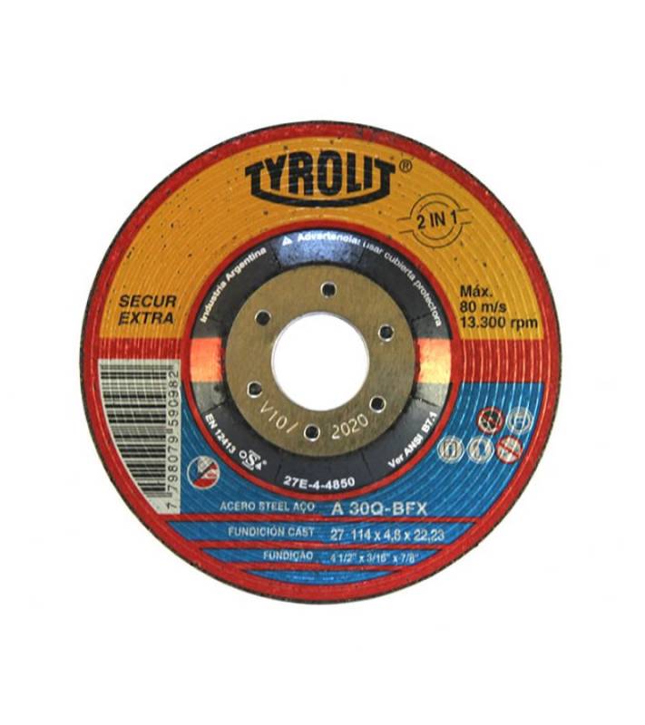Discos De Desbaste 115Mm Óxido/Alum. C/Dep (Secur) Tyrolit