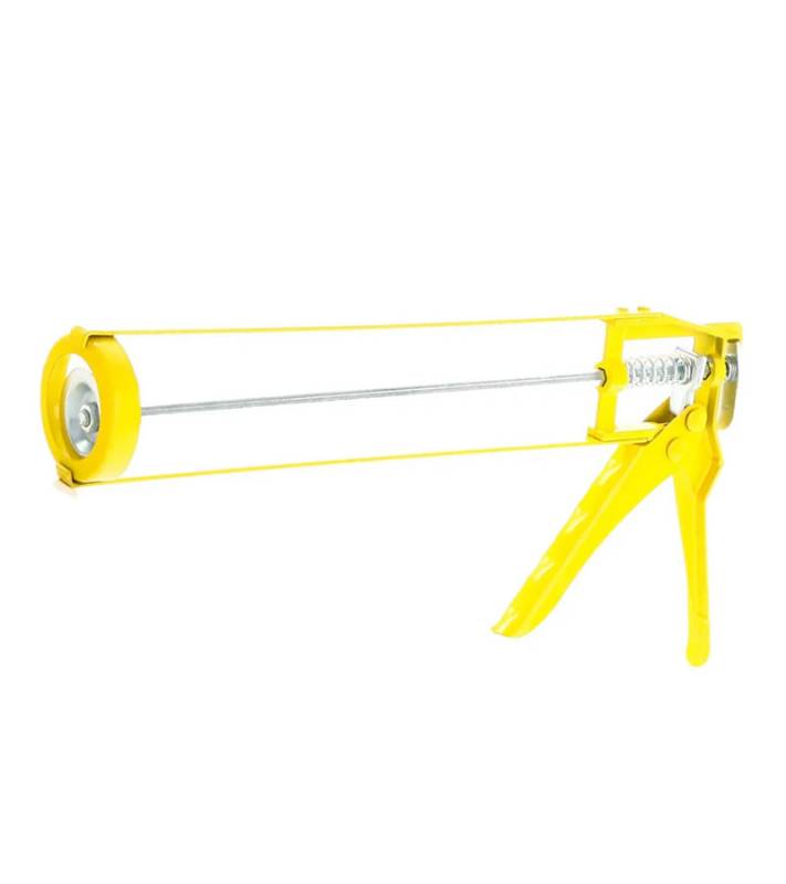 Pistola Aplicadora De Silicona 300Ml Squeletor Amarilla Barovo