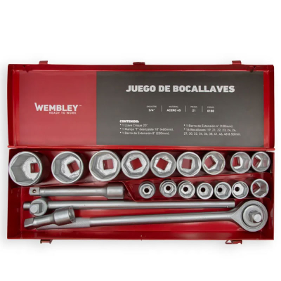 Juego Bocallaves 21 Pzas Enc.3/4 Wembley