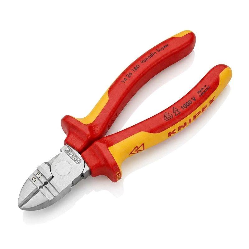 Alicate 6 Oblicuo Pela Cable 14 26 160 Aislado -- Knipex
