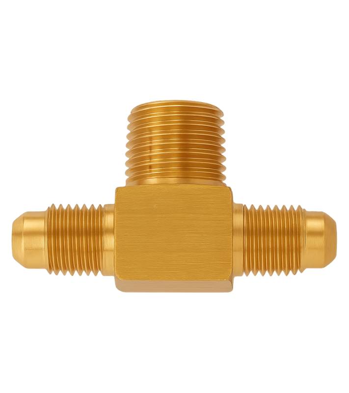 Tee Flare C/Rosca Central De Bronce Bspt Sae 45º