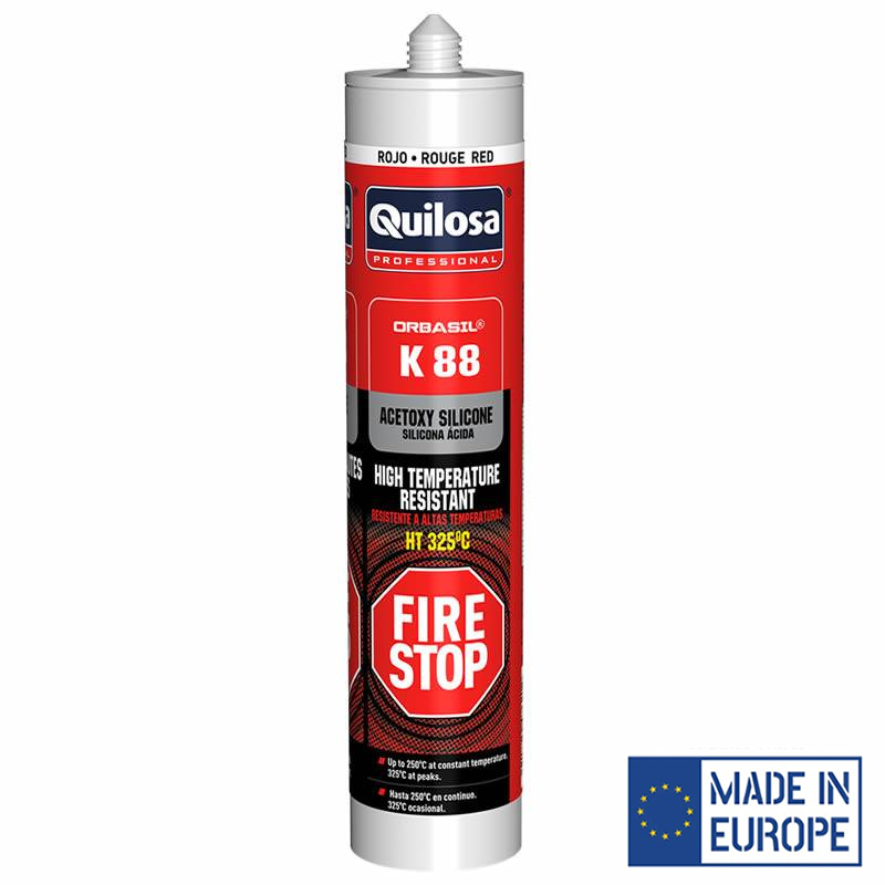 Cartucho Silicona 310Ml Acetica Rojo Alta Temp. K-88