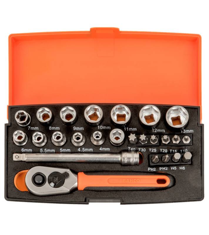 Juego De Bocallaves Enc.1/4 Metrico  Bahco -- Sl25