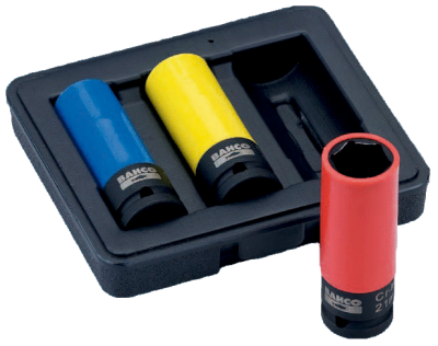 Juego De Bocallaves De Impacto Para Ruedas De 17, 19 Y 21 Mm  Bahco -- Bwss12P3