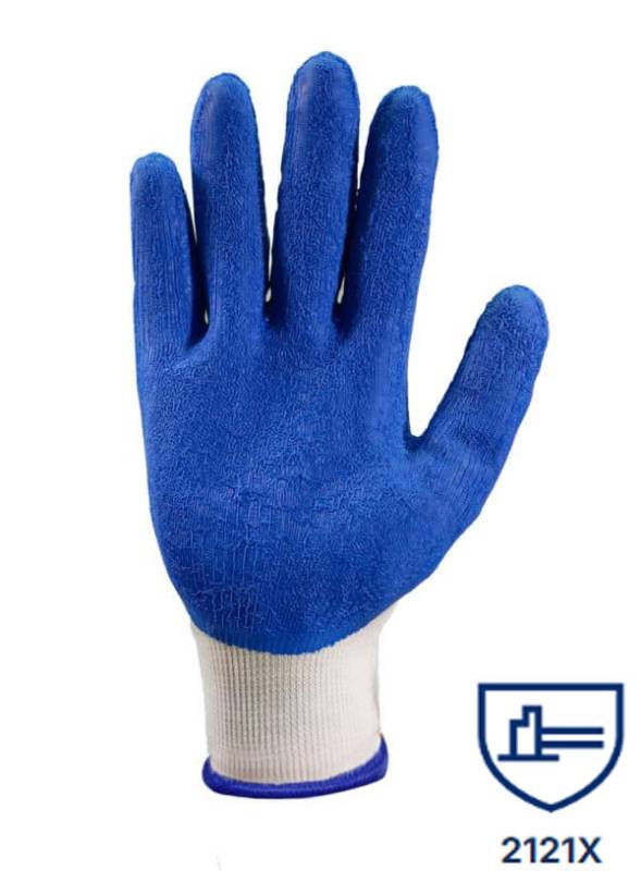 Guantes Max. Sensibilidad S/Cost. Recub. En Latex Azul Rugoso Dps