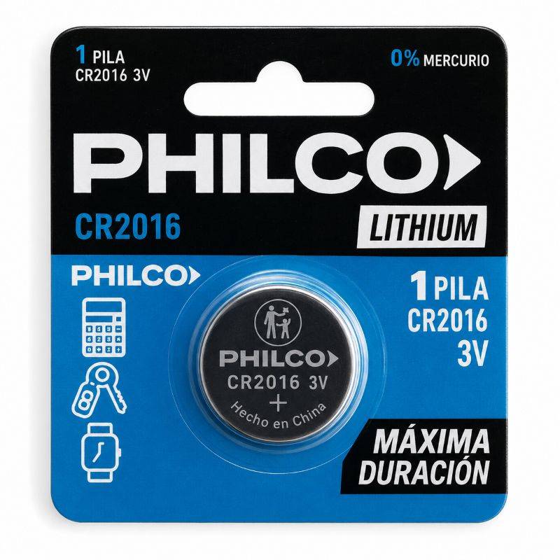 Pila Cr2016 3V Litio -- Philco
