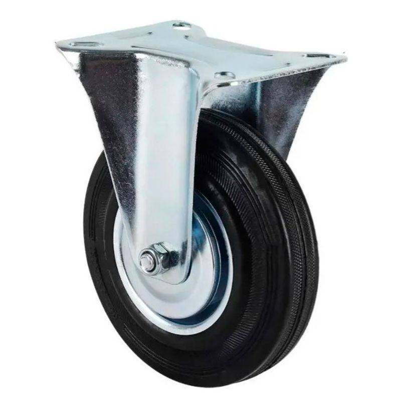 Rueda 100Mm Chapa Goma Base Fija -- Kushiro