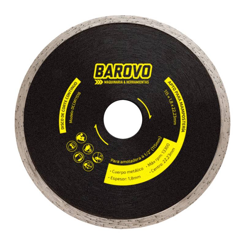 Disco De Diamante 4.1/2 Continuo Mamposteria Barovo
