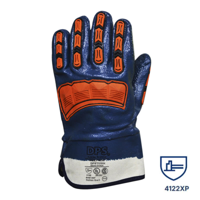 Guantes Nitrilo Azul Baño Completo P/Lona C/Tpr Anti-Impacto T-10 Dps