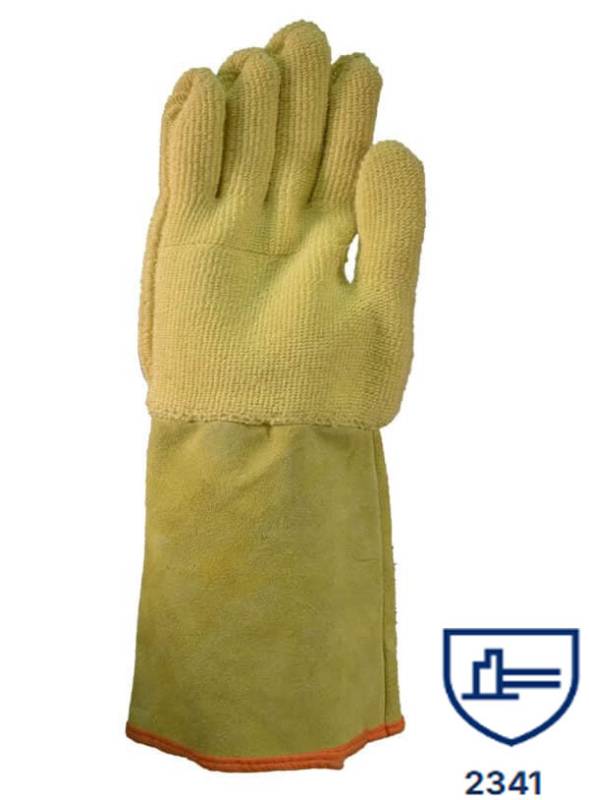 Guantes Kevlar Aramida L:17Cm Puño De Cuero T-10 Dps