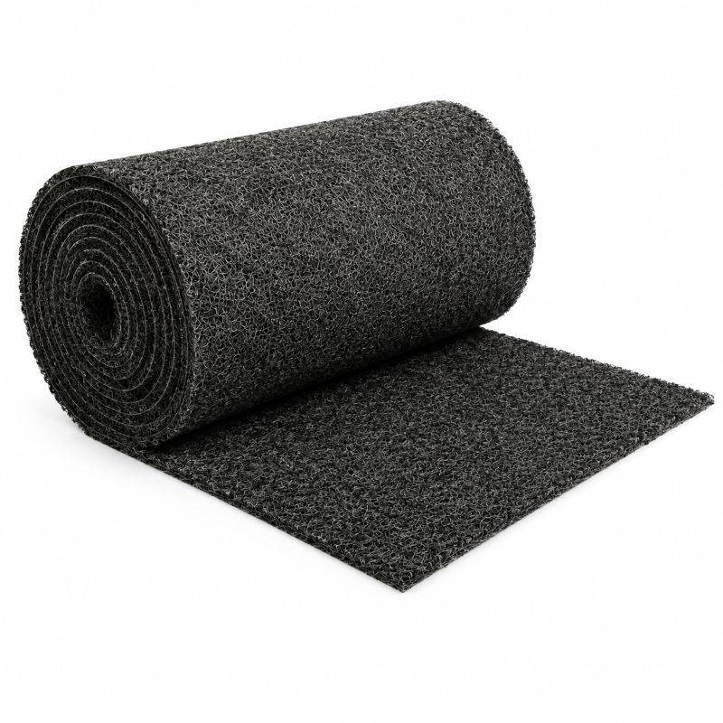 Felpudo 12 Mm Con Base 1,22 Mt - Negro Rollo X 12 Metros